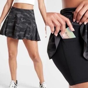 Athleta Black and Gray Camouflage Athletic Tennis Pickleball Match Point Skort